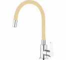 Кухонный смеситель с гибким бежевым изливом сатин Т40193В-6