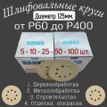 Шлифовальный круг на липучке 125мм Р-400; Hanko; 100 штук. Hanko AP33