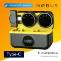 NOBUS S5-С duo / 2 беспроводных петличных микрофона Type-C с активным шумоподавлением и футляром / черный + желтый