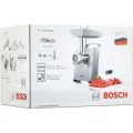 Мясорубка BOSCH MFW45020, мощность 1600Вт, производ.2,7 кг/мин, металл. шнек, реверс, пластик, белая
