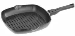 Биол Сковорода-гриль 26*26*5см литая с антипригарным покрытием со съёмной бакелитовой (пластикой) ручкой без крышки