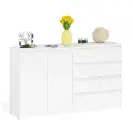 Комод широкий на четыре ящика и две дверки Мори МК11600.1 цвет белый, 160,4х41х94 см, НЕ ун. сб.