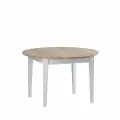 Стол обеденный круглый раздвижной форест/сканди 110х110x76 см из массива сосны, белый воск/антик