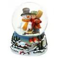 Снежный шар снеговик И девочка, 9 см, Sigro 50-1862-1