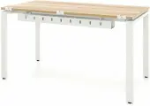 Компьютерный стол, Письменный стол Формат (Тип 3) с пропусками для проводов и кабель-каналом 120x70x75 дуб бардолино/белый
