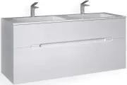 Тумба с раковиной белый 122 см Jorno Modul Mol.01.122/P/W + Mol.08.120/W