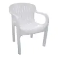 Кресло Летнее Стандарт Пластик, влагостойкое, максимальная нагрузка 200кг, белое