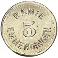 Германия, Эммендинген 5 пфеннигов 1900-1948 гг. (Spinnerei Ramie)