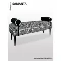 Банкетка BORDADO SAMANTA, мебельная фанера, велюр/гобелен, принт зебра, съемные валики.