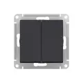 Выключатель Schneider Electric AtlasDesign, 2-клавишный, карбон, ATN001051, 3 шт.