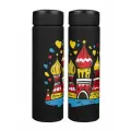 Термос «Москва, Россия, Храм Василия Блаженного, Кремль» (черный)