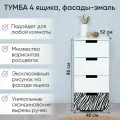 Тумба Svogen с фотопечатью, 4 ящика, белый/зебра черная