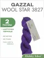 Пряжа Gazzal Wool Star 3827 Фиолетовый 2 пасмы (Мериносовая пряжа в пасмах Газзал Вул Стар)