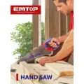 Пила садовая ручная EMTOP ножовка по дереву 500 мм 7 TPI 3D заточка 65 Mn