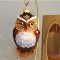 Сова стеклянная елочная игрушка Ариель