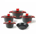 Набор посуды для приготовления пищи 17 предметов, антипригарное мраморное покрытие, индукционных плит