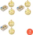 Набор ёлочных шаров Волшебная Страна подвесные, из пластика и полиэстера, золотые с рисунком, диаметр 6см, в упаковке 6шт. / игрушки новогодние (комплект из 3 шт)