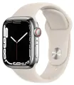 Часы Apple Watch Series 7 41mm Silver Stainless Steel Case with Starlight Sport Band (GPS+ Cellular)