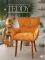 Стул кресло Тедди, шенилл, мягкий для кухни, цвет терракотовый