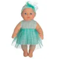 Кукла Малышка в мятном платье пластмассовая