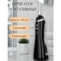 Ирригатор для зубов и десен, портативный ирригатор с 4 насадками и зарядным устройством, черный