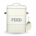 Емкость для хранения корма Living Nostalgia 19X16X27см, металл, цвет кремовый, Kitchen Craft, LNFEEDCRE