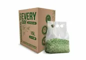 Комкующийся натуральный наполнитель Everyday Tofu Box Зеленый чай растительный для кошачьих туалетов, 15 л
