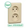 Розетка Schneider Electric Этюд двойная кремовая (комплект из 5 шт)