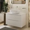 Тумба с раковиной для ванной подвесная белая матовая 80 см BOND T05805-S54450