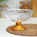 Салатник на ножке Доляна, 22×13 см, цвет золотистый