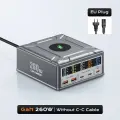 Зарядное устройство GaN 260 Вт USB C QC3.0 PD3.1 140 Вт PPS Станция быстрой зарядки для IPhone 16 15 MacBook Pro Samsung Беспроводное зарядное устройство для ноутбука, EU Plug