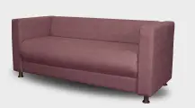 Диван прямой офисный с подлокотниками Пауза из искусственной замши Сиреневый (Плутон 033) (150)
