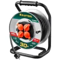 KRAFTOOL ПВС 3х2.5 30м 4000Вт IP44, Силовой удлинитель на стальной катушкеEXPERT (55089-30) (55089-30)