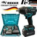 Гайковерт аккумуляторный, бесщеточный REKKR IW105BL, 2 аккумулятора 24В 6.0Ач, ударный, квадрат 1/2, кейс, зарядка
