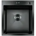 Кухонная мойка Hoffger 4550 Black Eco Графит, 45x50 см, нержавеющая сталь с PVD-покрытием, врезной монтаж