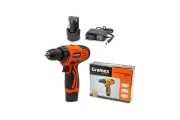 Дрель аккумуляторная Gramex HCD-12-1 (12В, пат-10мм, 2 скорости, аккум Li-Ion 2,0 А/ч) картон, 1 акк (1/20) 018142