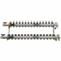 Коллектор WAAG 1х3/4, 15 выходов, для теплого пола с термостатическими клапанами, с расходомерами, сталь нержавейка, в сборе