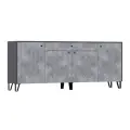 Комод Оливия от бренда МиФ, модель 200x42x83, Графит/мрамор глянец, материал ЛДСП/МДФ, с ножками