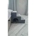 Лестница для животных полностью из ДСП+ковролин с уютным домиком (55*44*46 - д*ш*в)