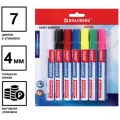 Маркер-краска лаковый EXTRA (paint marker) 4 мм, набор 7 цветов, усиленная нитро-основа, BRAUBERG, 152001
