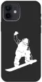 Силиконовый чехол на Apple iPhone 12 / 12 Pro / Эпл Айфон 12 / 12 Про с рисунком Snowboarding W Soft Touch черный