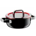 Низкая кастрюля со стеклянной крышкой WMF Fusiontec Functional Black 24 см, подходит для всех видов плит, можно мыть в посудомоечной машине, Германия