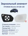 Зеркальный элемент левый HYUNDAI Elantra VII (20- ) асферика нейтральный с обогревом