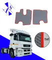 Автомобильные коврики EVA/ЕВА/ЭВА для КАМАЗ 5490 Нео/KAMAZ 5490 Neo 2013-н. в серый красный