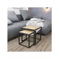 Комплект журнальных столиков 2 в 1 лофт, журнальный столик металлический