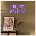 Светильник неоновый Свобода и мир Freedom and Peace, 60х34 см, фиолетоввый