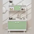 Детская кухня SITSTEP с интерактивной плитой (со звуком и светом) фисташковые фасады