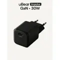 Блок зарядки TYPE-C uBear Impulse USB-C, 30 Вт, GaN + Super Fast Charging с поддержкой протоколов быстрой зарядки, черный