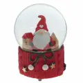 Фигурка в стеклянном шаре Гном музыка от ключа, D10 см, 10х10х14 см