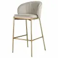 Стул барный, для бара, мягкий, Coral, велюр, серо-бежевый, Bergenson Bjorn, LA-BECH-CH108-80
